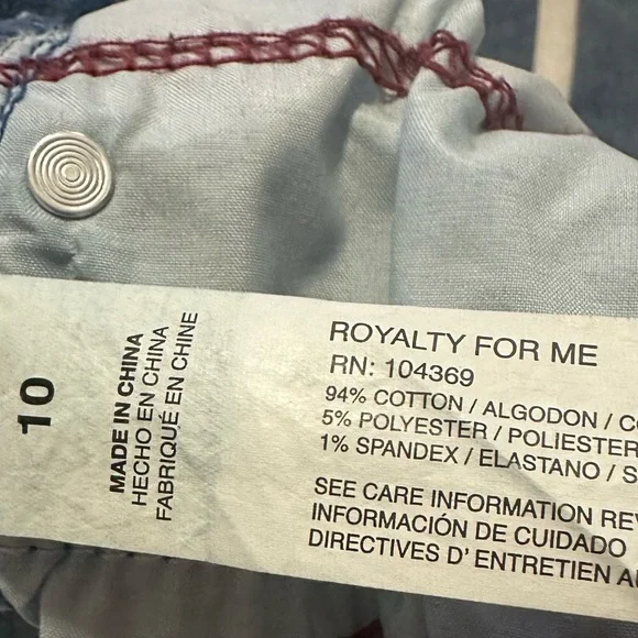 Royalty for Me Premium Stretch Crop Kick Flare Jeans Size 10 Tummy Control - Picture 6 of 7